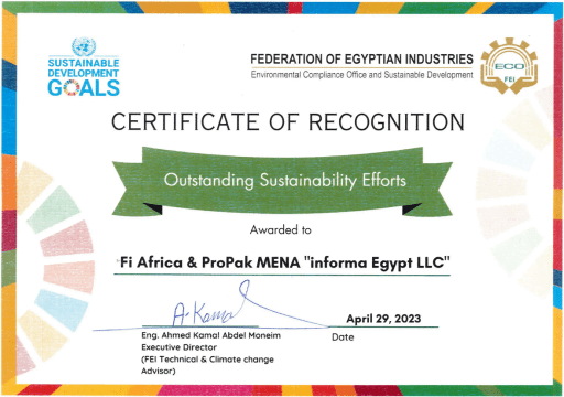Certificate of regognition